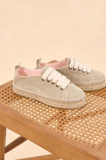 Tenisky Manebi La Havana Lace-Up Espadrilles dámské, béžová barva, O 7.1 E0