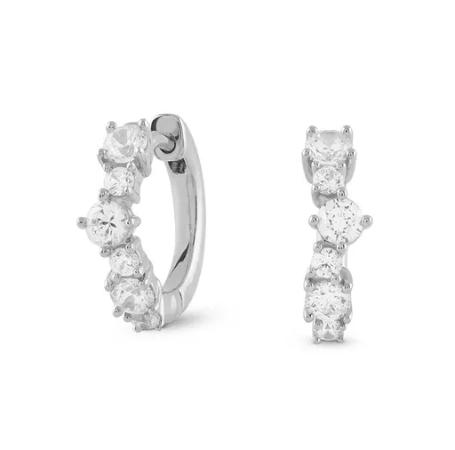 Guess Třpytivé stříbrné kruhy Jardin JSBE04468JWRHT/U