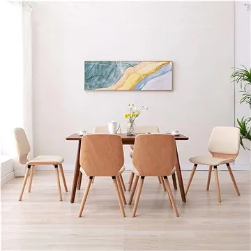 Jídelní židle 6 ks krémové umělá kůže  (3054807)