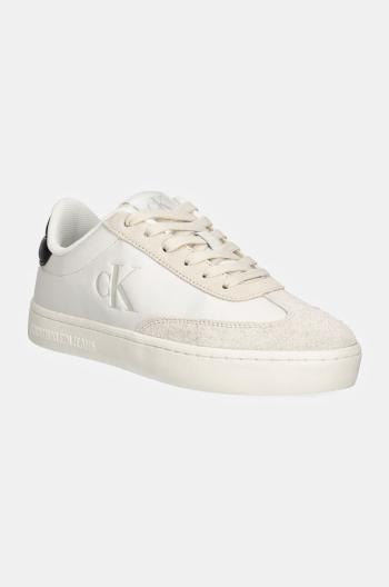 Kožené sneakers boty Calvin Klein Jeans CLASSIC CUPSOLE LOW MG MIX bílá barva, YW0YW01611