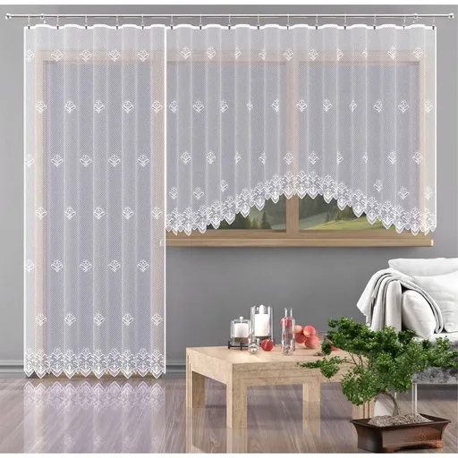 Hotová záclona nebo balkonový komplet, Elisa, bílá 180 x 250 cm dveře