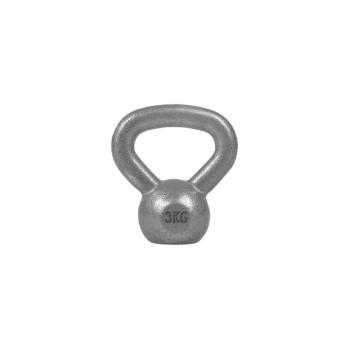 Gorilla Sports Kettlebell činka, litinová, šedá, 3 kg