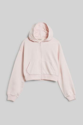 MIKINA GANT CROPPED SCRIPT LOGO ZIP HOODIE CRYSTAL PINK