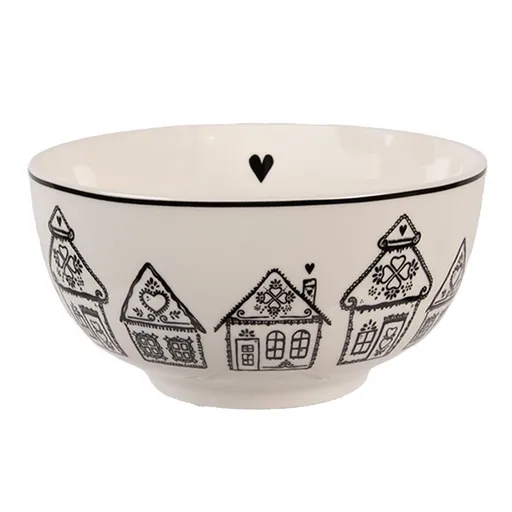 Miska s perníkovými chaloupkami Gingerbread Bliss - Ø 14*7 cm / 500 ml Clayre & Eef