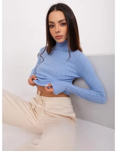 Dámský svetr s rolákem a viskózou DARRA světle modrý