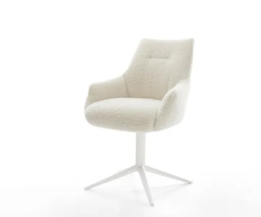 Jídelní židle Alja-Flex s područkami plyšový manšestr béžová