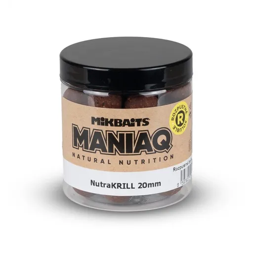 Mikbaits Rozpustné boilie ManiaQ NutraKRILL 250ml - 24mm,Mikbaits Rozpustné boilie ManiaQ NutraKRILL 250ml - 24mm