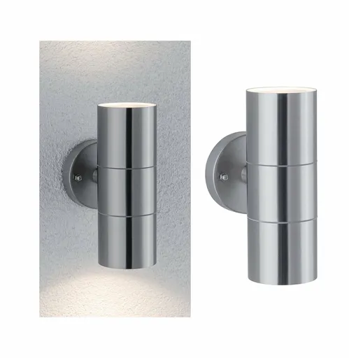 PAULMANN Dům venkovní nástěnné svítidlo Flame IP44 max. 2x35W GU10 ocel kartáčovaný 230V 943.31