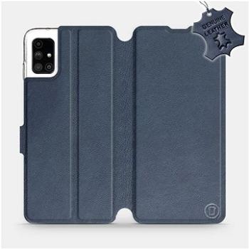 Flipové pouzdro na mobil Samsung Galaxy M51 - Modré - kožené -   Blue Leather (5903516365791)