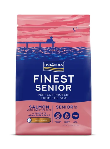 FISH4DOGS Granule malé prostarší psy Finest losos se sladkými bramborami 1,5 kg, 8+