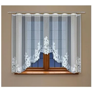 MyBestHome Dekorační žakárová záclona s řasící páskou STEPHA 120 bílá 300x120 cm (HAFT-249900/120)