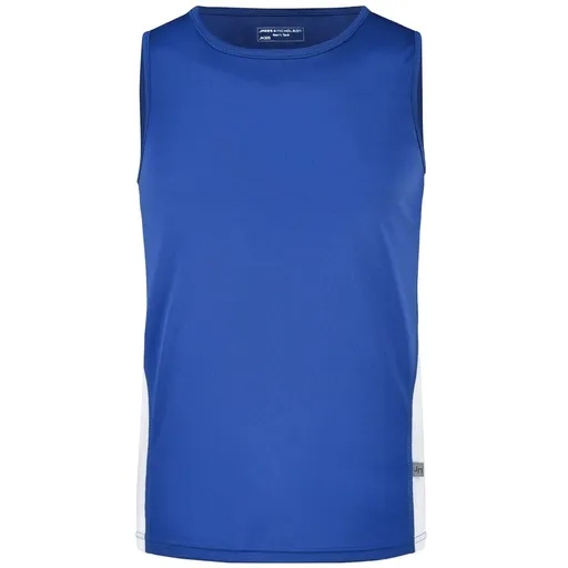 James & Nicholson (Daiber) Pánské sportovní tričko bez rukávů JN305 - Královská modrá / bílá | XL