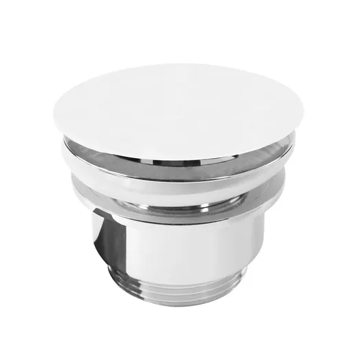 Mereo Výpusť neuzavírací celokovová bez přepadu s bílým keramickým vrškem, pochrom. mosaz, ø 5/4" CH06B