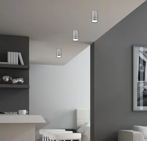 Stříbrná stropní lampa 10cm, 1xGU10 - POSLEDNÍ 2 KUSY