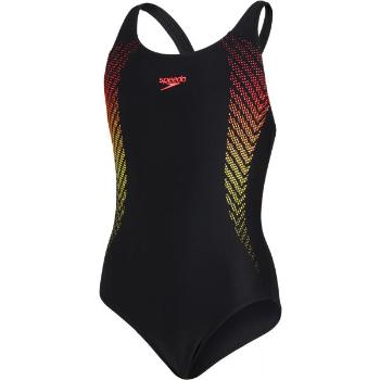 Speedo PLASTISOL PLACEMENT MUSCLEBACK Dívčí jednodílné plavky, černá, velikost