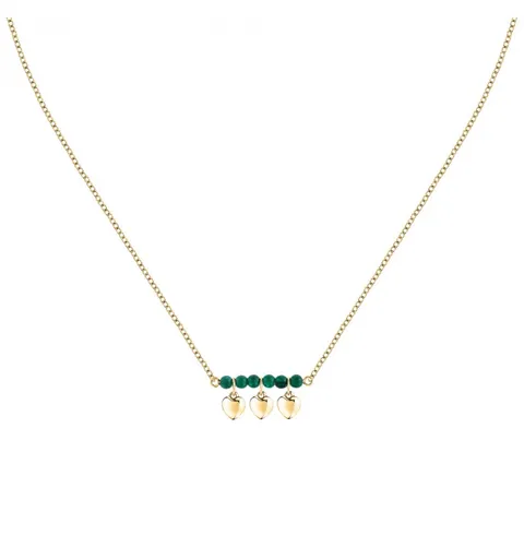 Morellato Módní pozlacený náhrdelník se zeleným achátem Talismani SAIX14