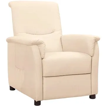 Polohovací křeslo krémové textil, 338905 (338905)