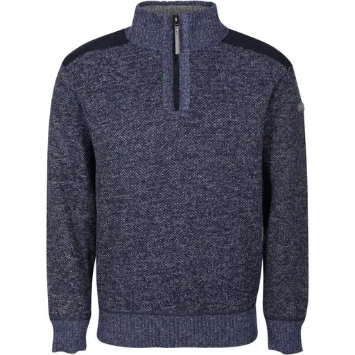 PROGRESS LOFOTEN Pánský svetr s krátkým zipem, tmavě modrá, velikost