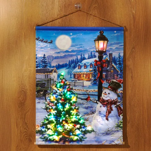 LED nástěnná dekorace Sněhulák