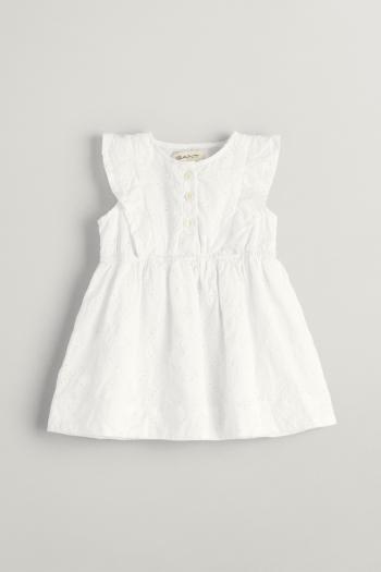 ŠATY GANT BRODERIE ANGLAISE FRILL DRESS WHITE