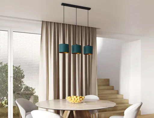 Vespillo 18x75x105cm závěsná lampa 3 zelený/zlatý