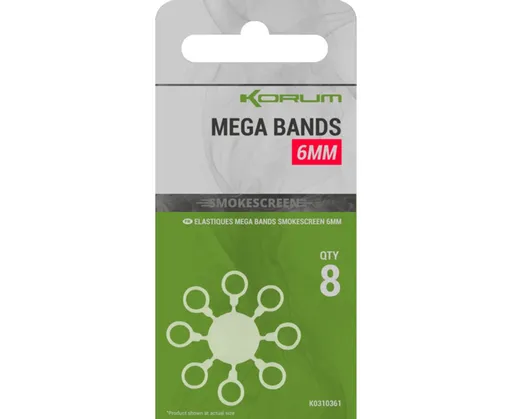 Korum Elastické kroužky Smokescreen Mega Bands - 6mm 8ks,Korum Elastické kroužky Smokescreen Mega Bands - 6mm 8ks