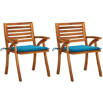 Zahradní jídelní židle s poduškami 2 ks masivní akáciové dřevo, 3060792 (3060792)