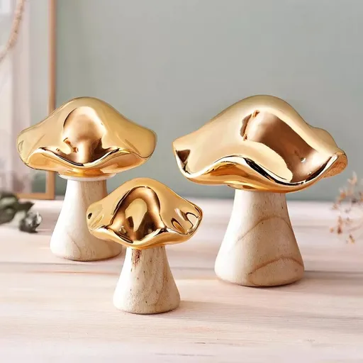 Weltbild Dekorace Zlaté hříbky, sada 3 ks