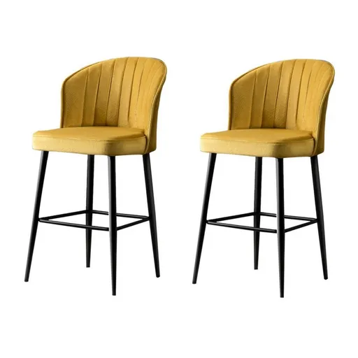 Sada barových židlí Rubi Yellow and Black, 2 ks, 2 ks