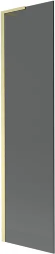MEXEN/S Next L vanová zástěna FIX 50 x 150, grafit, zlatá kartáčovaná 895-050-000-03-40-55