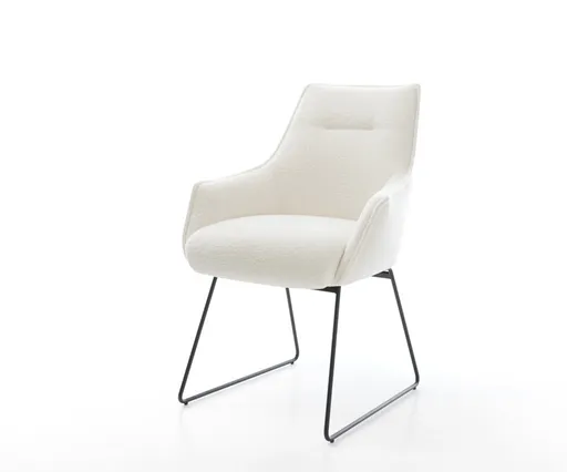 Jídelní židle Alja-Flex s područkami bouclé měkký béžová tenká