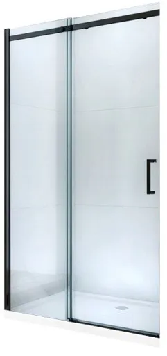 MEXEN Omega posuvné sprchové dveře 130, transparent, černá se sadou pro niku 825-130-000-70-00