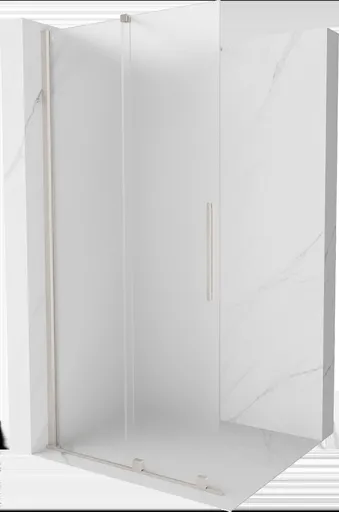 MEXEN/S Velar Sprchová zástěna posuvná Walk-in 85 x 200, dekor 8 mm, nikl kartáčovaný 871-085-000-33-97