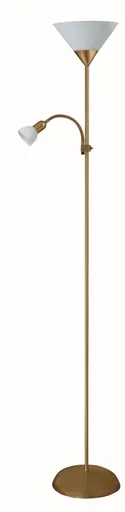 Rabalux Bronzová stojací lampa Action s bílými stínidly pro žárovky E27+E14 4065