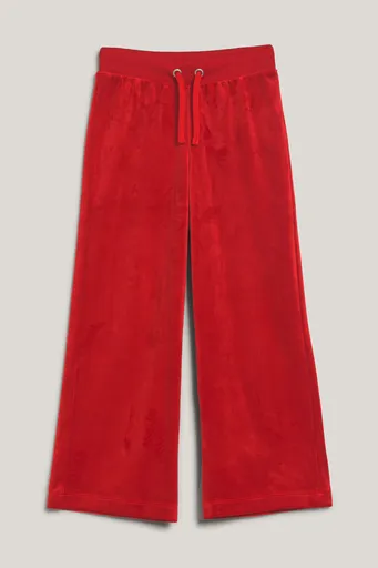 TEPLÁKY GANT STRAIGHT LEG VELOUR PANTS RUBY RED