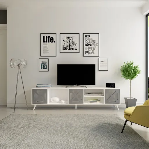TV stolek Sinef - White , Anthracite
