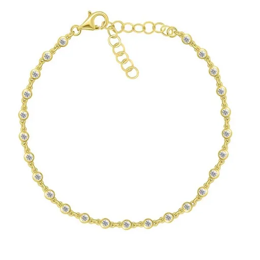 Brilio Silver Blyštivý pozlacený náramek se zirkony BRC111Y