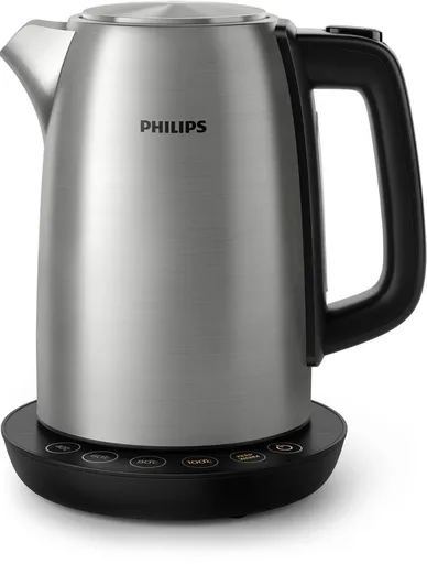 Philips HD9359/90 rychlovarná konvice, 1.7 l, 2200 W, regulace teploty, černá / stříbrná