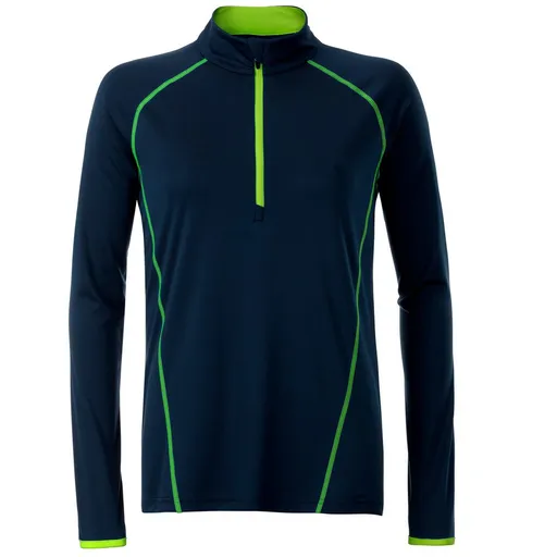 James & Nicholson (Daiber) Dámské funkční tričko s dlouhým rukávem JN497 - Tmavě modrá / jasně žlutá | XL