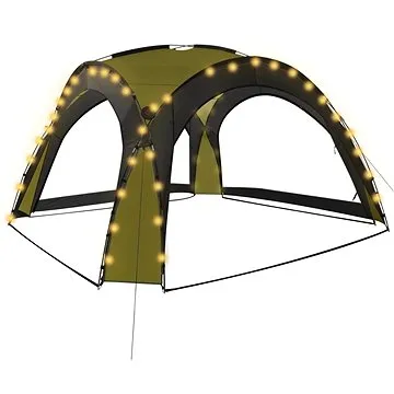 Party stan s LED světly 4 boční stěny 3,6 x 3,6 x 2,3 m zelený (92237)