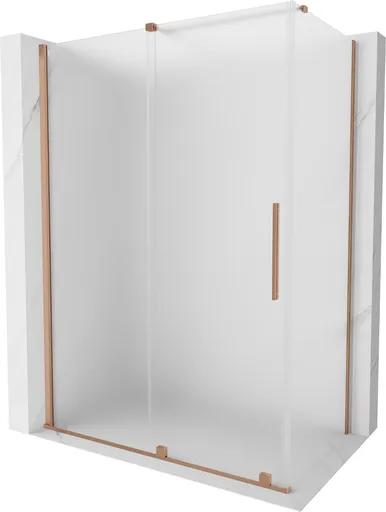 MEXEN/S Velar sprchový kout, posuvné dveře 140 x 85, dekor, měď kartáčovaná 871-140-085-31-65