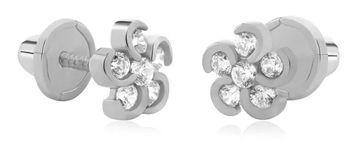 Brilio Kytičkové náušnice z bílého zlata 14/834.631/17ZIR
