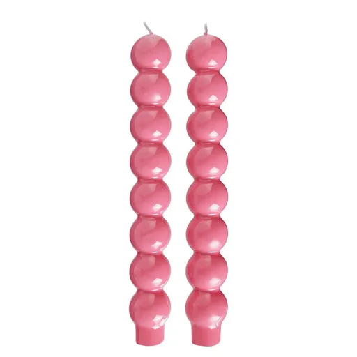 BUBBLES Sada svíček 2 ks 24 cm - růžová