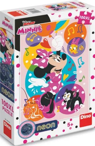 Puzzle Svítící Minnie a balónky 100 xl dílků neon