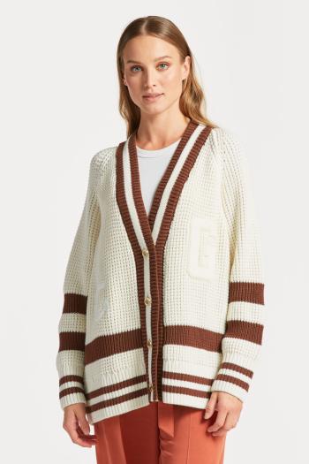 SVETR GANT OVERSIZED GANT VARSITY CARDIGAN CREAM3