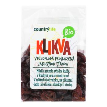 Klikva velkoplodá proslazená jablečnou šťávou 100 g BIO   COUNTRY LIFE