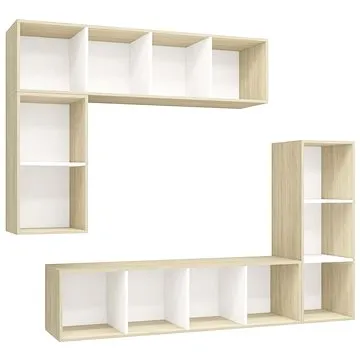 SHUMEE 4 ks bílá a dub sonoma, 3079822 (3079822)