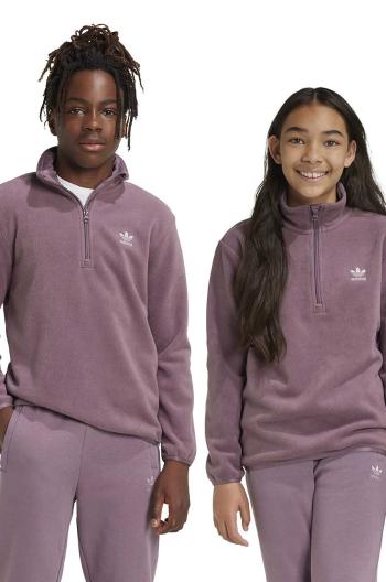 Dětská fleecová mikina adidas Originals POLAR FLEECE HZ fialová barva, IY5015