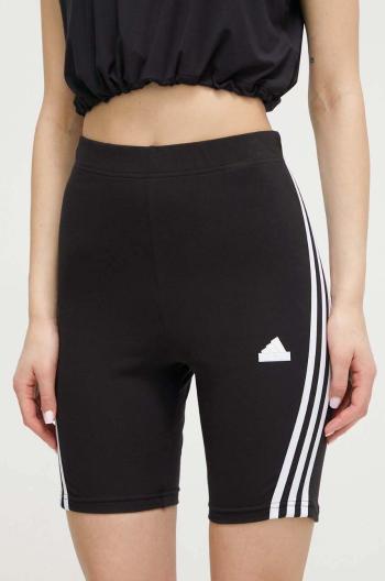 Kraťasy adidas dámské, černá barva, s aplikací, high waist, IP1569