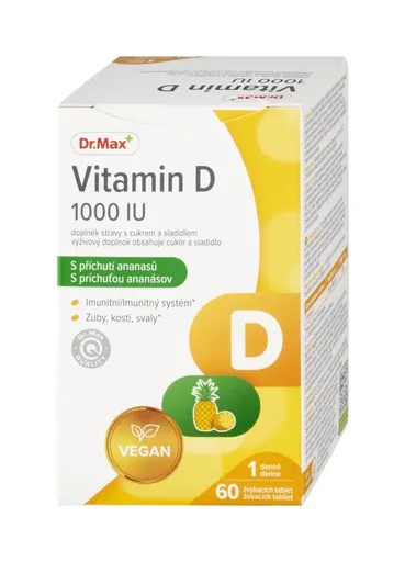 Dr. Max Vitamin D 1000 IU 60 žvýkacích tablet